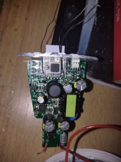LED Bulb Electronic Circuit LED bulb electronic circuit with exposed circuit board and visible components.