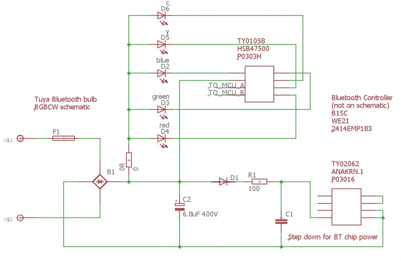 Schematic diagram of Bluetooth RGB/CCT bulb Schematic diagram of Bluetooth RGB/CCT bulb