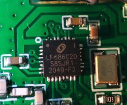 LF686C20 Chip on PCB Close-up of LF686C20 chip on a circuit board.