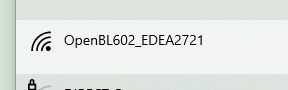 Wi-Fi network icon with the name OpenBL602_EDEA2721.