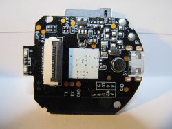 Printed circuit board with electronic components Printed circuit board with various electronic components and connectors.