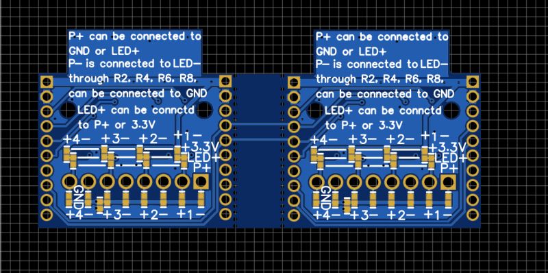 Diagram of the Kikimo INLV1 board with two sections and connection descriptions.