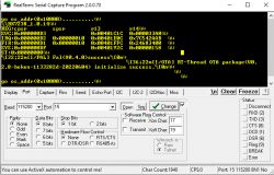 Screenshot of the Serial Capture Program showing a UART programming log.