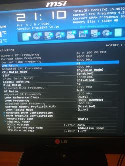 i5 4670k, reset do częstotliwości bazowej po restarcie