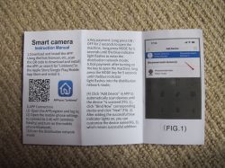 Smart Camera Linklemo User Manual Smart camera instruction manual with QR code, app icon, and screenshot of mobile app interface.