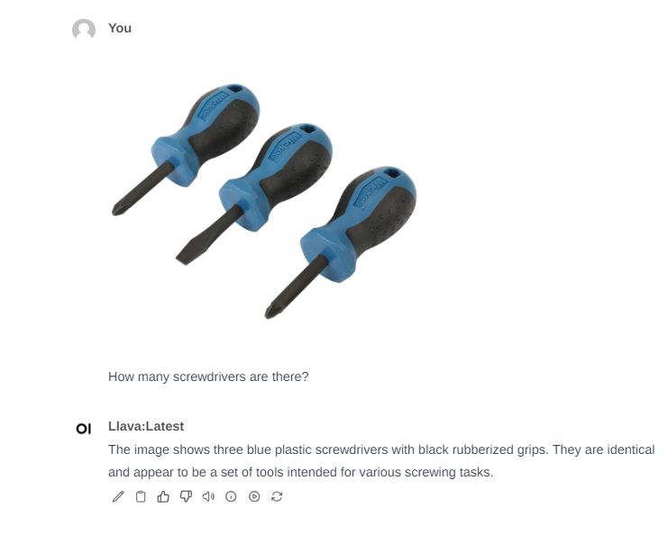 Three Blue Screwdrivers Three blue screwdrivers with black handles.