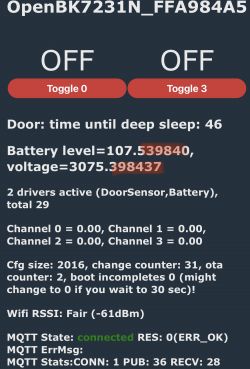 Door/window sensor without TuyaMCU - deep sleep and energy saving, OpenBeken