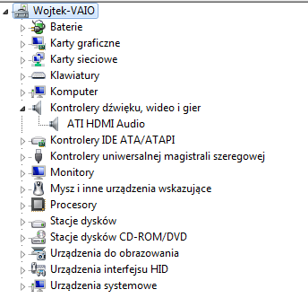 Sony VAIO - PCG-71211M - "Nie zainstalowano żadnych urządzeń audio"