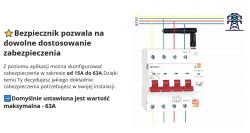 Tuya 3-phase Circuit Breaker with Protection Settings Image showing a Tuya 3-phase circuit breaker with customizable protection settings.