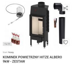 Hitze Albero 9 kW air fireplace set with accessories.