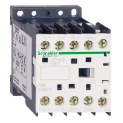 Stycznik Schneider Electric LC1K09 z widocznymi zaciskami i opisem technicznym