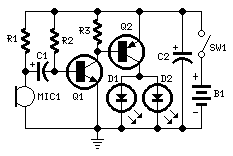 Dwa LEDy reagujące na dźwięk
