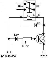 Jak załączyć przekaźnik świateł przy napięciu 13.5V bez kontrolki?