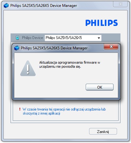 PHILIPS GoGear SA2640/02 nie wyłącza się