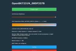 Screenshot of the OpenBK7231N interface showing LED light settings.