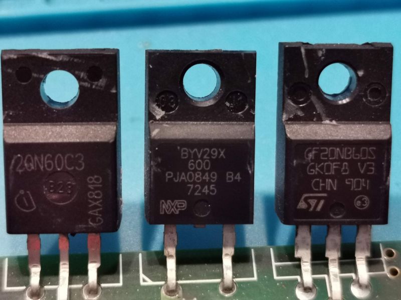 Falownik on grid - spalona końcówka - GF20NB60S, 20N60C3, BYV29X - zamiennik