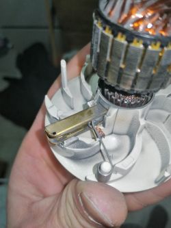 Pistolet Wagner W575 silnik - Padnięty silnik w pistolecie malarskim Wagner w575