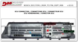 ECU connector with labeled pins and their functions: power, ground, CAN H, CAN L, GPT0, GPT1.