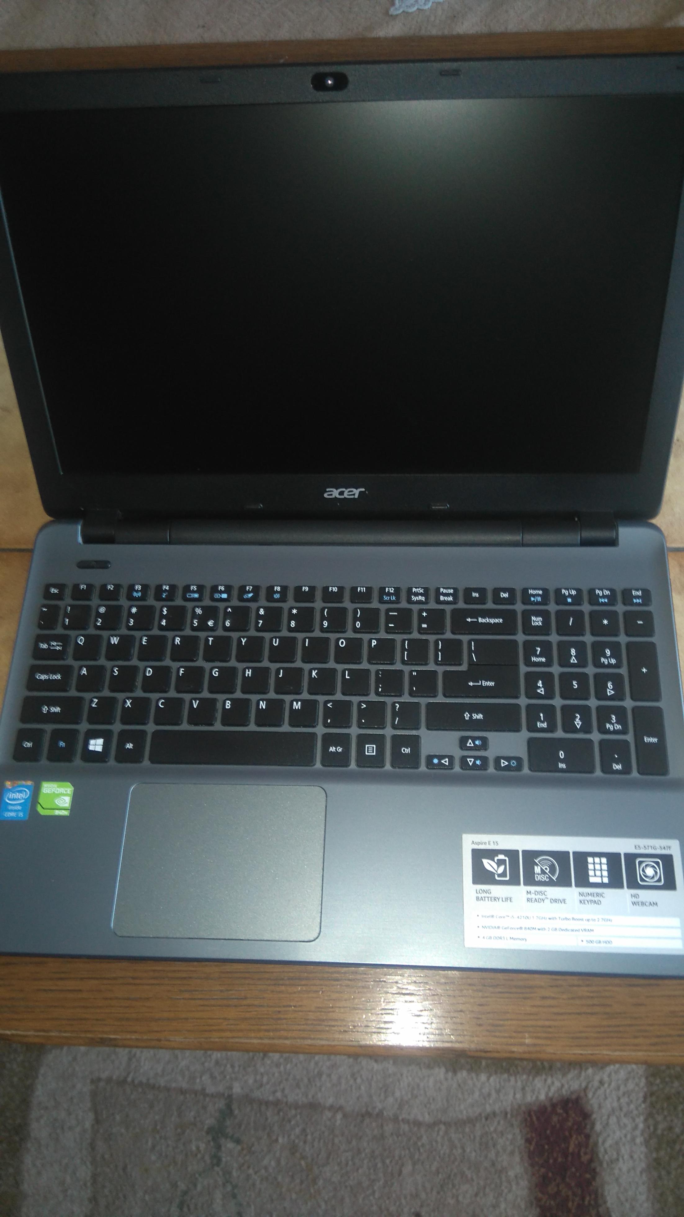 Acer e5 571g не включается