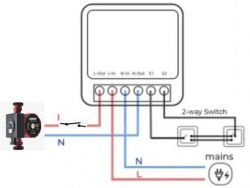 Diagram of connecting additional button control to a controller module with a Ferro pump.
