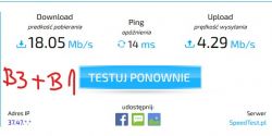 Huawei B818 + CyberTech antena zewnętrzna: Słaby sygnał na pasmach B3 i B1 - Orange