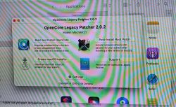 OpenCore Legacy Patcher 2.0.2 on Mac OpenCore Legacy Patcher 2.0.2 application window on a Mac computer.