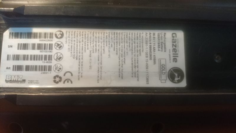 Charging Gazelle Electric Bike Battery (36.5V/11.4Ah) with Old 44V/1.8A Charger: Samsung INR 18650