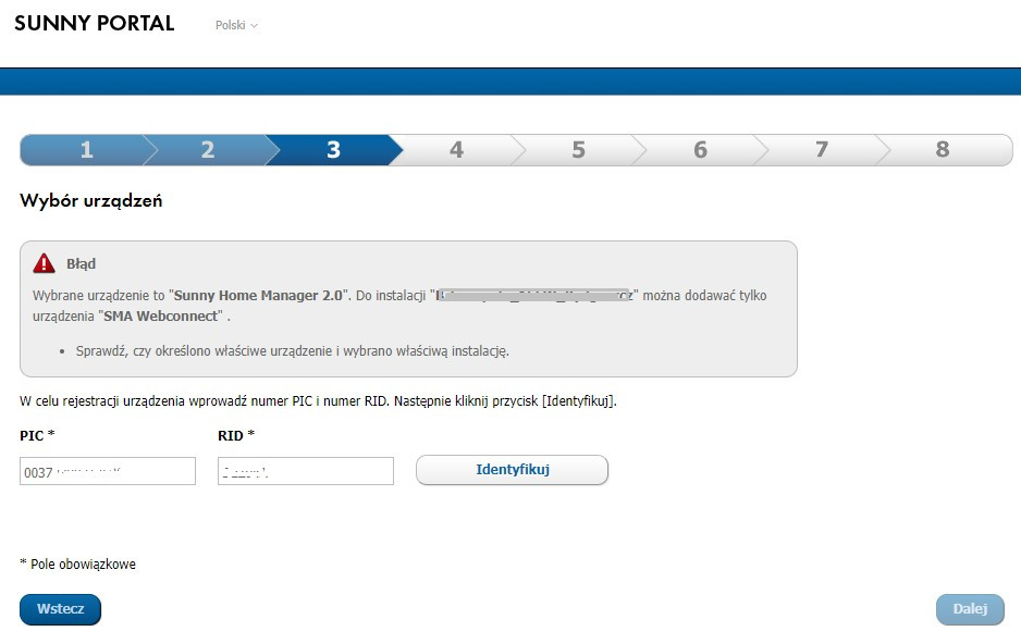 Dopisanie w licznika Sunny Home Manager 2.0