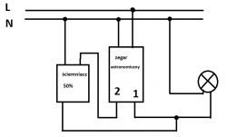 Outdoor lighting system with dimmer and two-channel timer - question of operation Outdoor lighting system with dimmer and two-channel timer - question of operation