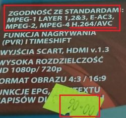 Dekoder Esperanza EV104 - Wyświetla tylko 3 kanały, na pozostałych napis "S