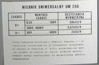 UM-206 Miernik Uniwersalny - Szukam instrukcji i schematu