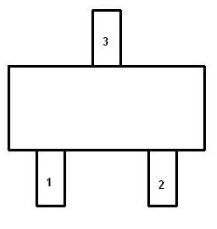 Pinout diagram of a SOT23-3 integrated circuit.