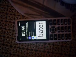 Telefon SmartVision 3 z wyświetlonym słowem 