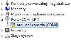 Arduino Leonardo ustawianie portu w IDE do wgrywania