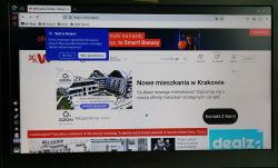 Ekran laptopa z otwartą stroną WP.pl w systemie MX Linux przez Ventoy