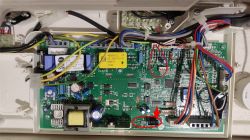 Circuit board of Immergas EXA 24 boiler with replaced capacitor C58.