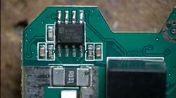 Close-up of a circuit board with a BL0937 chip.