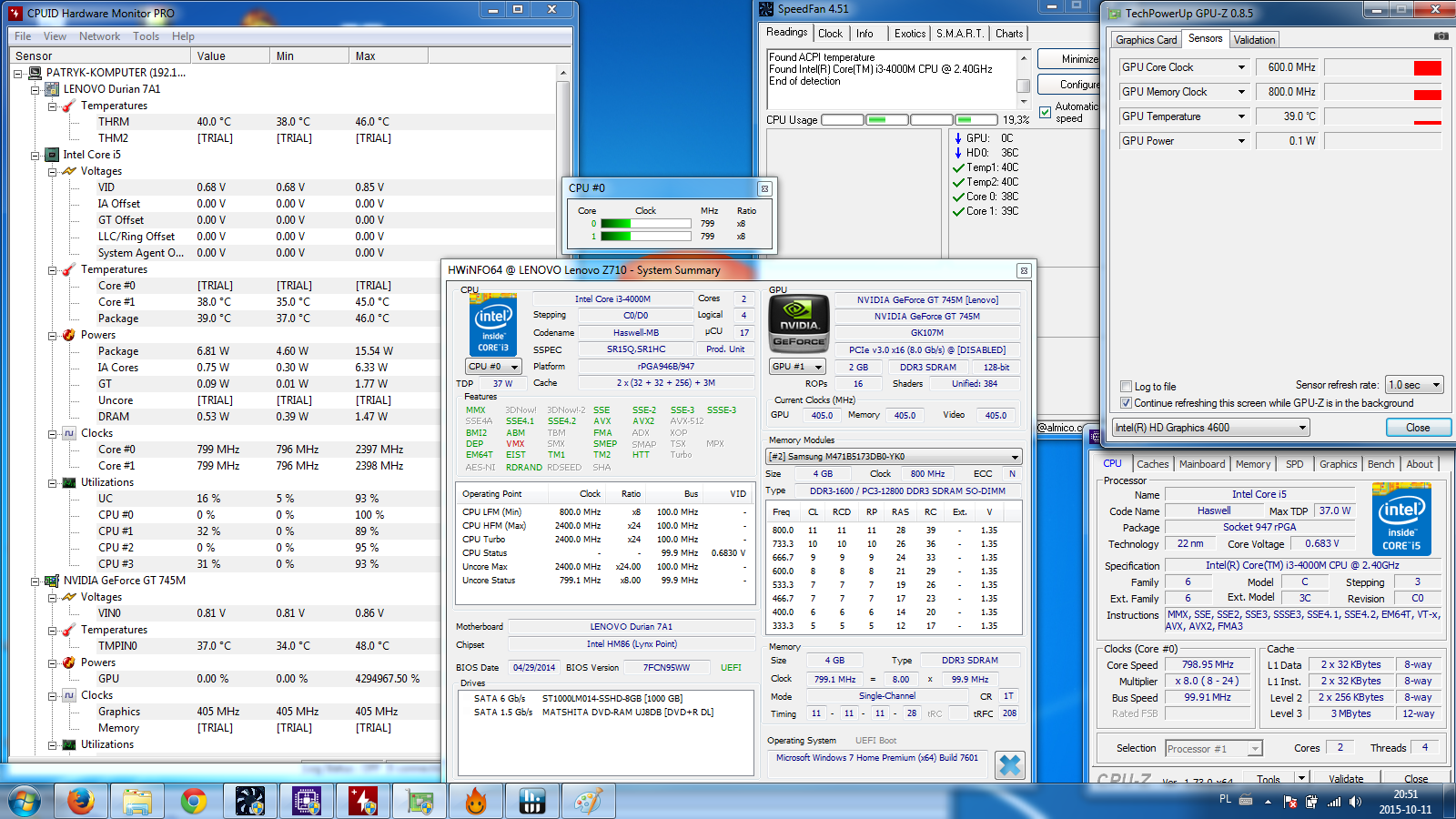 Lenovo z710 установка ssd