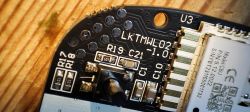LKTMWL02 PCB with Electronic Components Close-up of PCB model LKTMWL02 with visible components and markings.