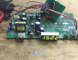 Board with PIC12F683 Microcontroller and LED Display Board with PIC microcontroller and LED display.