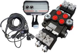 Hydrauliczny rozdzielacz 12V z elektrozaworami i okablowaniem Zestaw rozdzielacza hydraulicznego 12V z elektrozaworami i wiązką przewodów