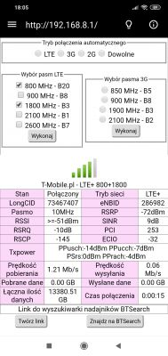 LTE T-mobile, prędkość internetu w jednej minucie od 0,4mb/s do 60mb/s