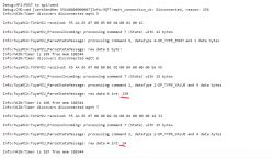 TuyaMCU Communication Log A fragment of a log with debugging messages and TuyaMCU state information.