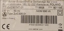 Zelmer Typ ZVC305.01 (E-Nr ZVC307HT/01) Odyssy - nie działa potencjometr