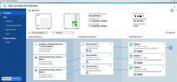 Network management interface on QNAP TS-453 Pro with several virtual switches and adapters.