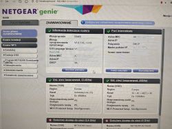 Zrzut ekranu panelu administracyjnego routera NETGEAR Genie z aktywną zakładką Zaawansowane.