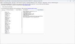 Screenshot of BK7231 Easy UART Flasher showing JSON config and a text pin mapping summary.