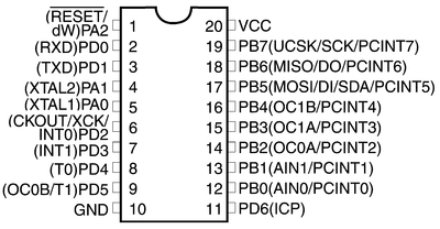 Jak zbudować prostego MINIbota z Attiny 2313 i mostkiem H-Bridge L293d?