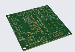 PCB rendering with labeled solder points and ATmega328P microcontroller placement