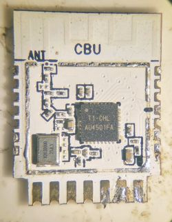 Electronic module with CBU, ANT labels and T1 CHL AU4501FA microchip